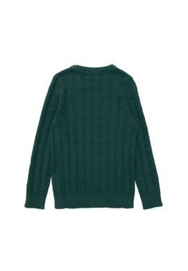 Erkek Çocuk Koyu Yeşil Basic Bisiklet Yaka Kazak - 50293551077