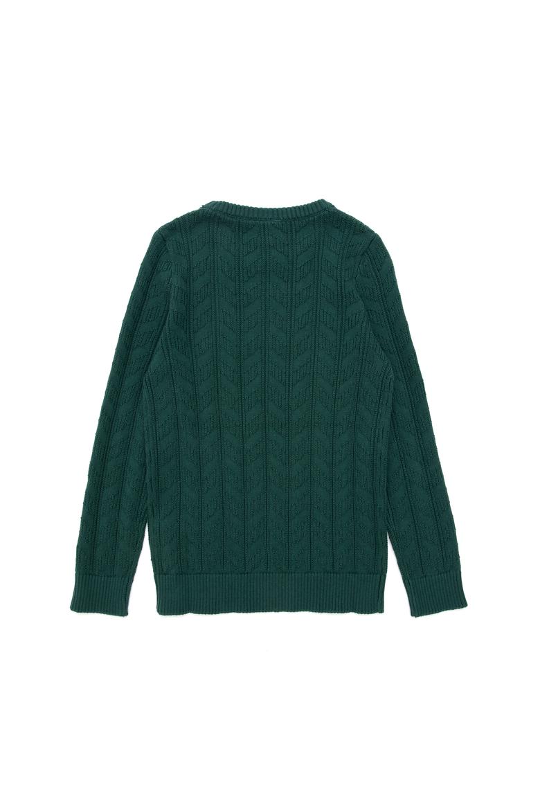 Erkek Çocuk Koyu Yeşil Basic Bisiklet Yaka Kazak - 50293551077