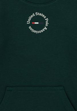 Erkek Çocuk Koyu Yeşil Basic Bisiklet Yaka Sweatshirt - 50293592065