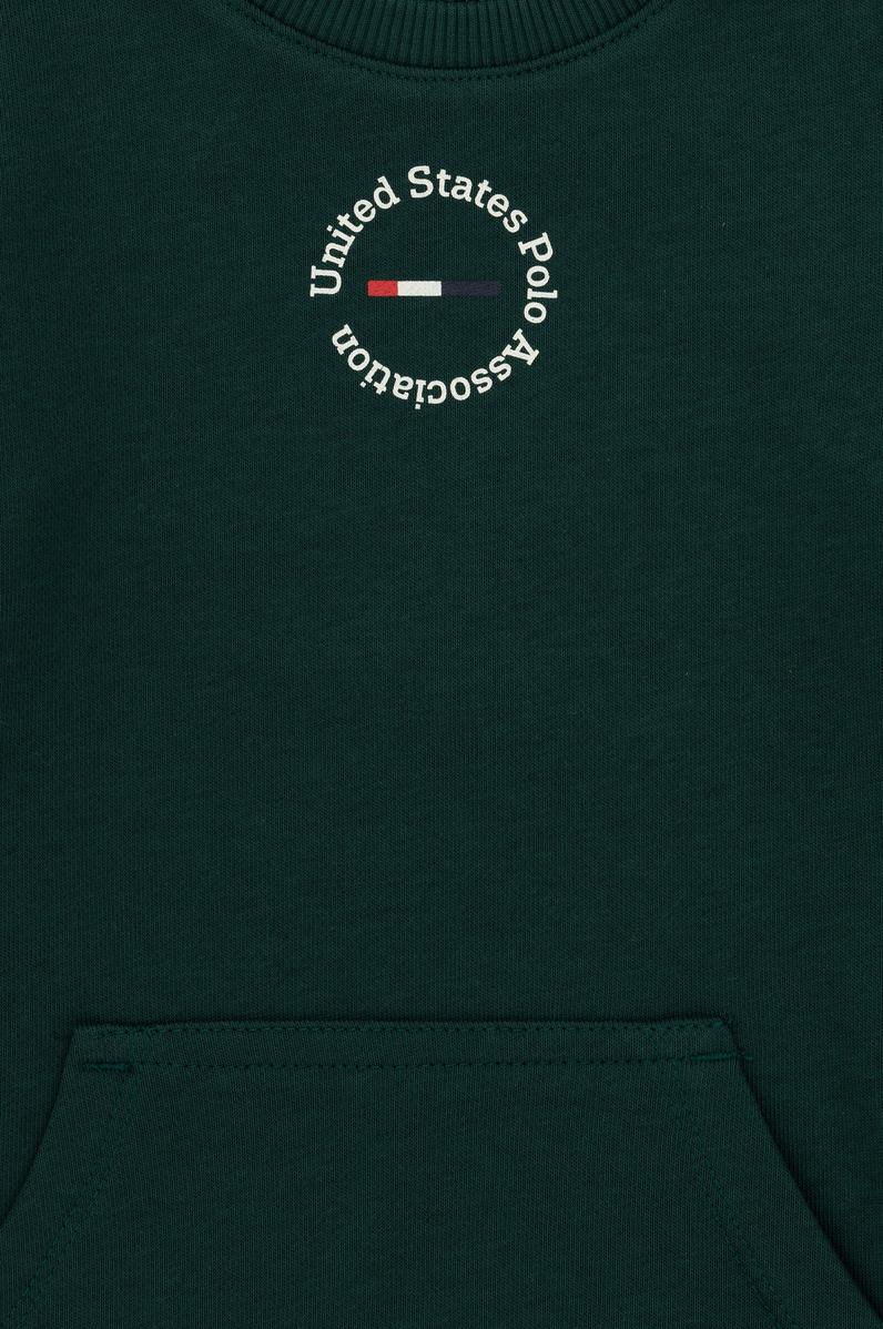 Erkek Çocuk Koyu Yeşil Basic Bisiklet Yaka Sweatshirt