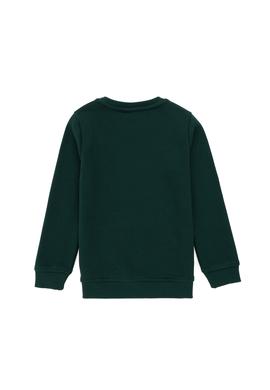 Erkek Çocuk Koyu Yeşil Basic Bisiklet Yaka Sweatshirt - 50293592065
