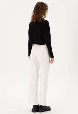 Kadın Kum Loose Fit Triko Pantolon - 50297151012