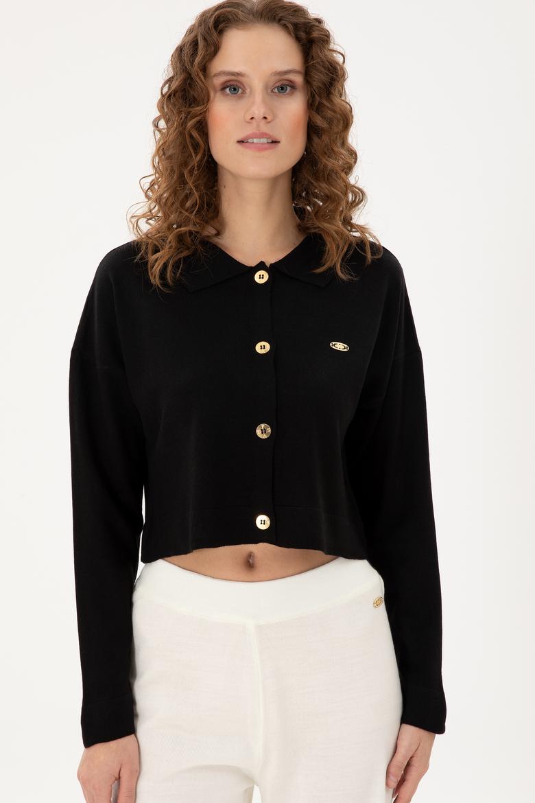 Kadın Siyah Triko Hırka - 50297152023