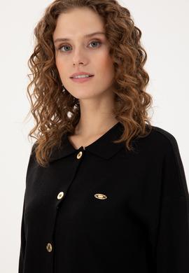 Kadın Siyah Triko Hırka - 50297152023