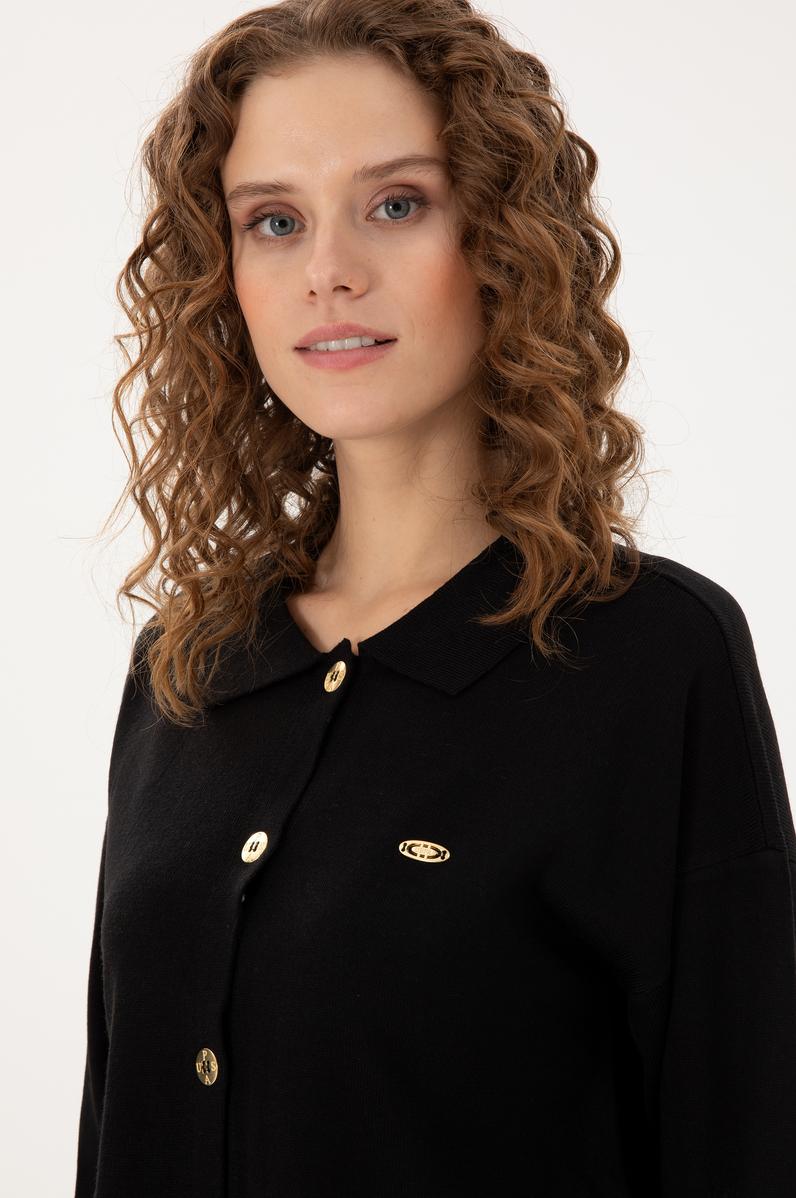 Kadın Siyah Triko Hırka