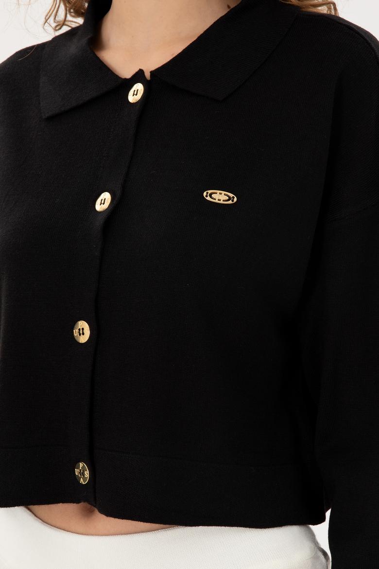 Kadın Siyah Triko Hırka - 50297152023