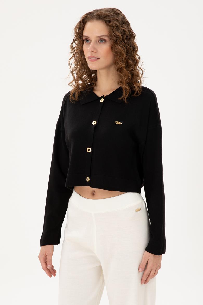 Kadın Siyah Triko Hırka