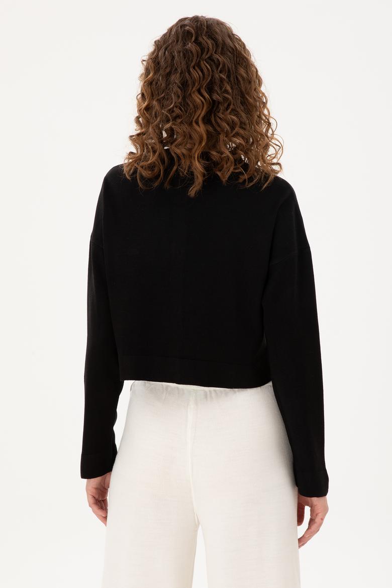 Kadın Siyah Triko Hırka - 50297152023