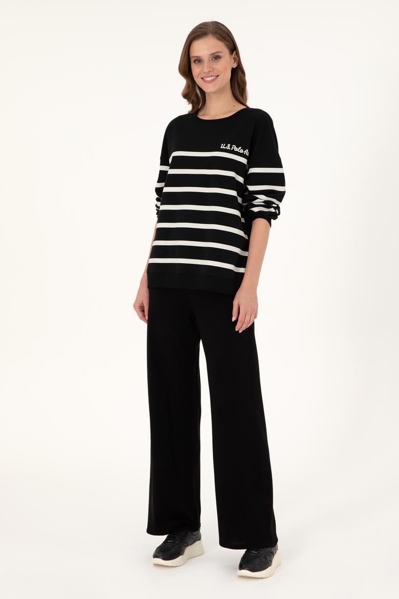 Kadın Siyah Loose Fit Triko Pantolon