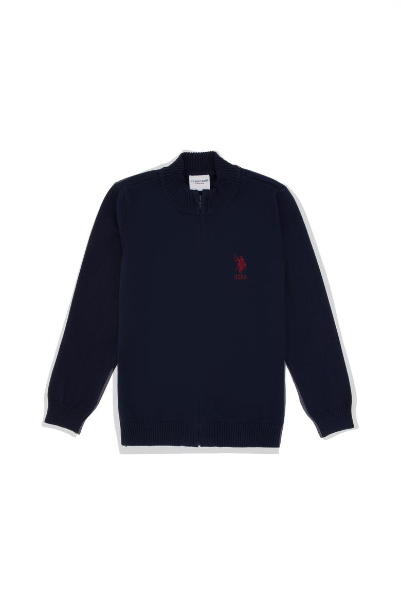 Erkek Çocuk Lacivert Fermuarlı Triko Hırka - 50295560006