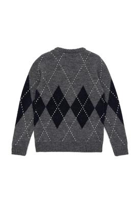 Erkek Çocuk Açık Gri Melanj Bisiklet Yaka Kazak - 50295513020