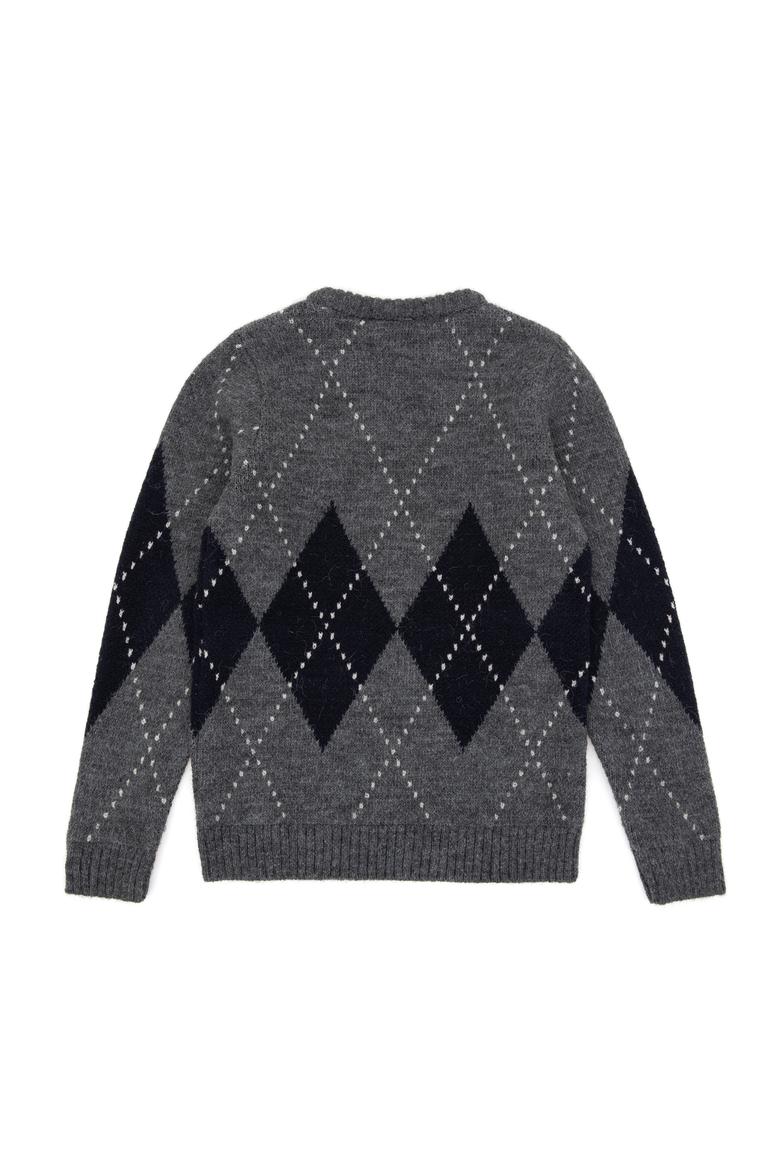 Erkek Çocuk Açık Gri Melanj Bisiklet Yaka Kazak - 50295513020