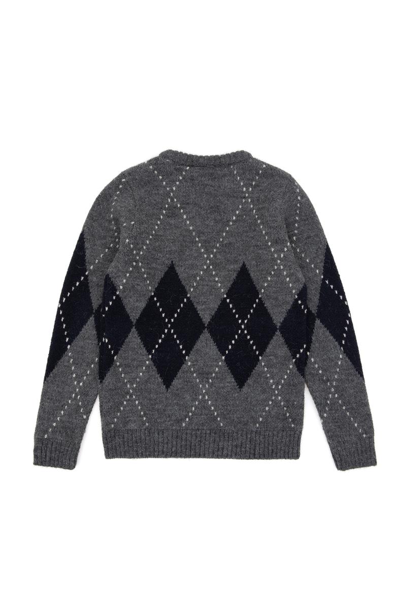 Erkek Çocuk Açık Gri Melanj Bisiklet Yaka Kazak