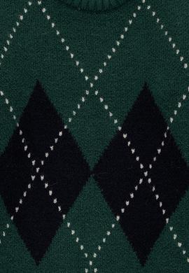 Erkek Çocuk Koyu Yeşil Bisiklet Yaka Kazak - 50295513026