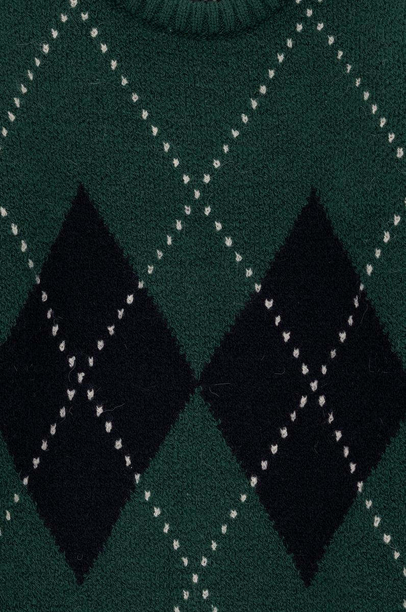 Erkek Çocuk Koyu Yeşil Bisiklet Yaka Kazak