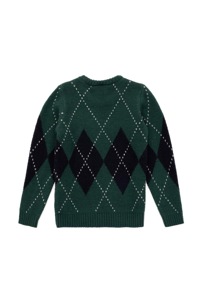 Erkek Çocuk Koyu Yeşil Bisiklet Yaka Kazak - 50295513026