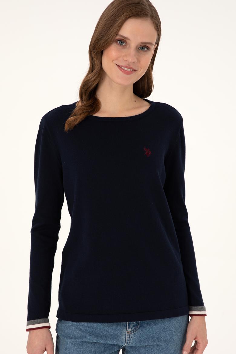 Kadın Lacivert Bisiklet Yaka Kazak - 50297133005