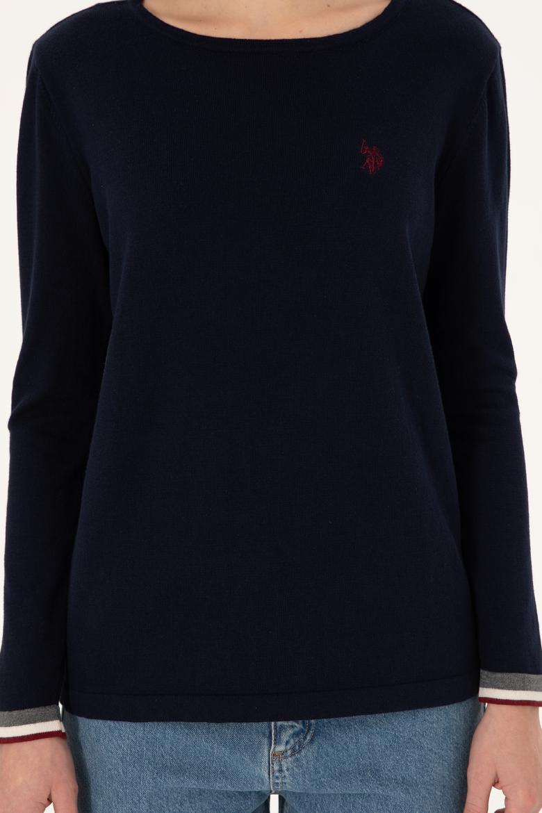 Kadın Lacivert Bisiklet Yaka Kazak - 50297133005