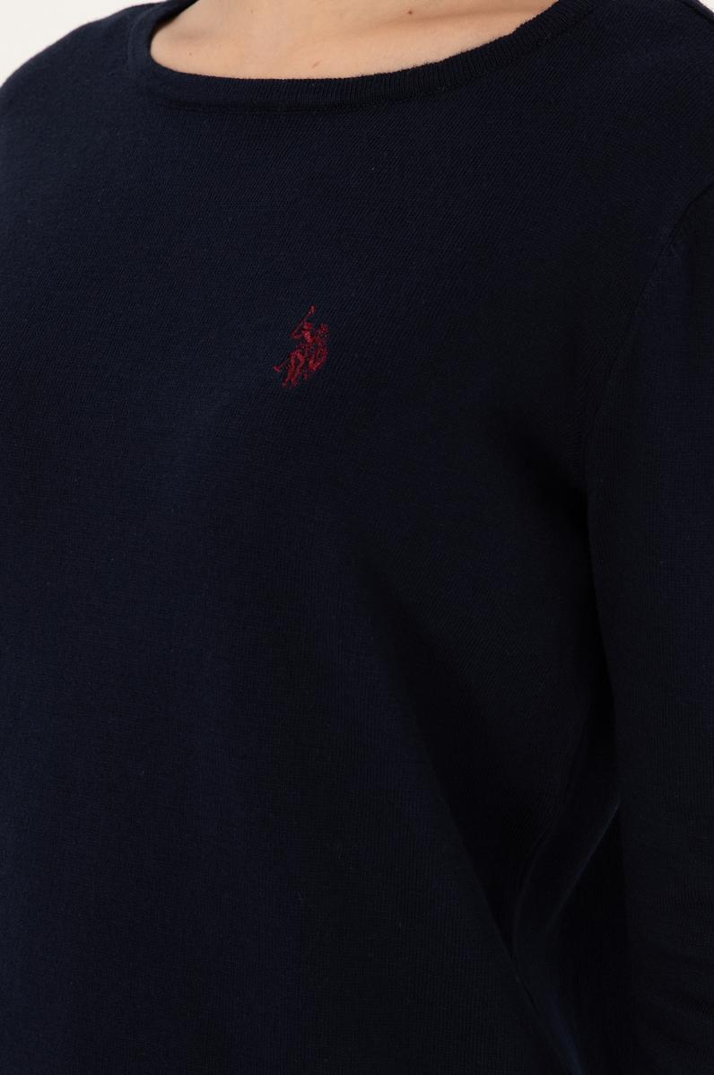 Kadın Lacivert Bisiklet Yaka Kazak