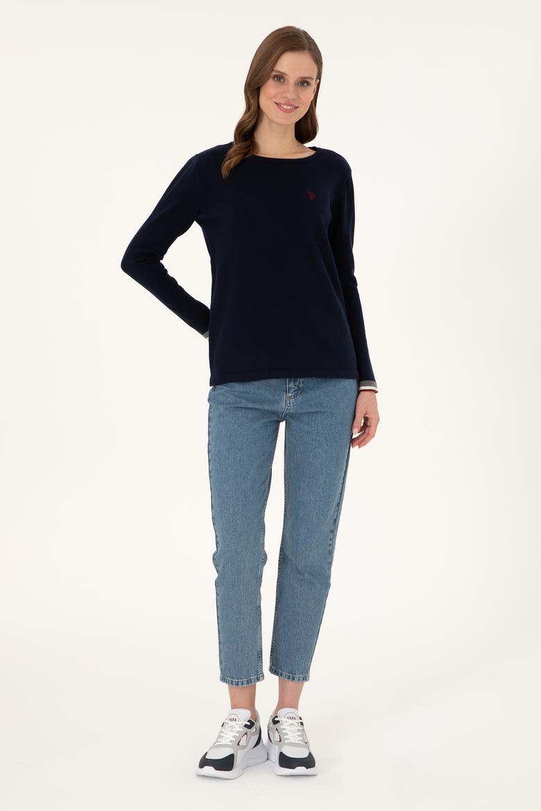 Kadın Lacivert Bisiklet Yaka Kazak - 50297133005