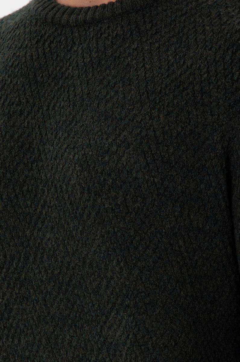 Erkek Regular Fit Bisiklet Yaka Koyu Yeşil Kazak