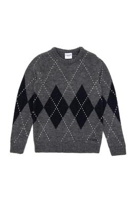 Erkek Çocuk Açık Gri Melanj Bisiklet Yaka Kazak - 50295513020