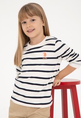 Kız Çocuk Krem Bisiklet Yaka Sweatshirt - 50296376015