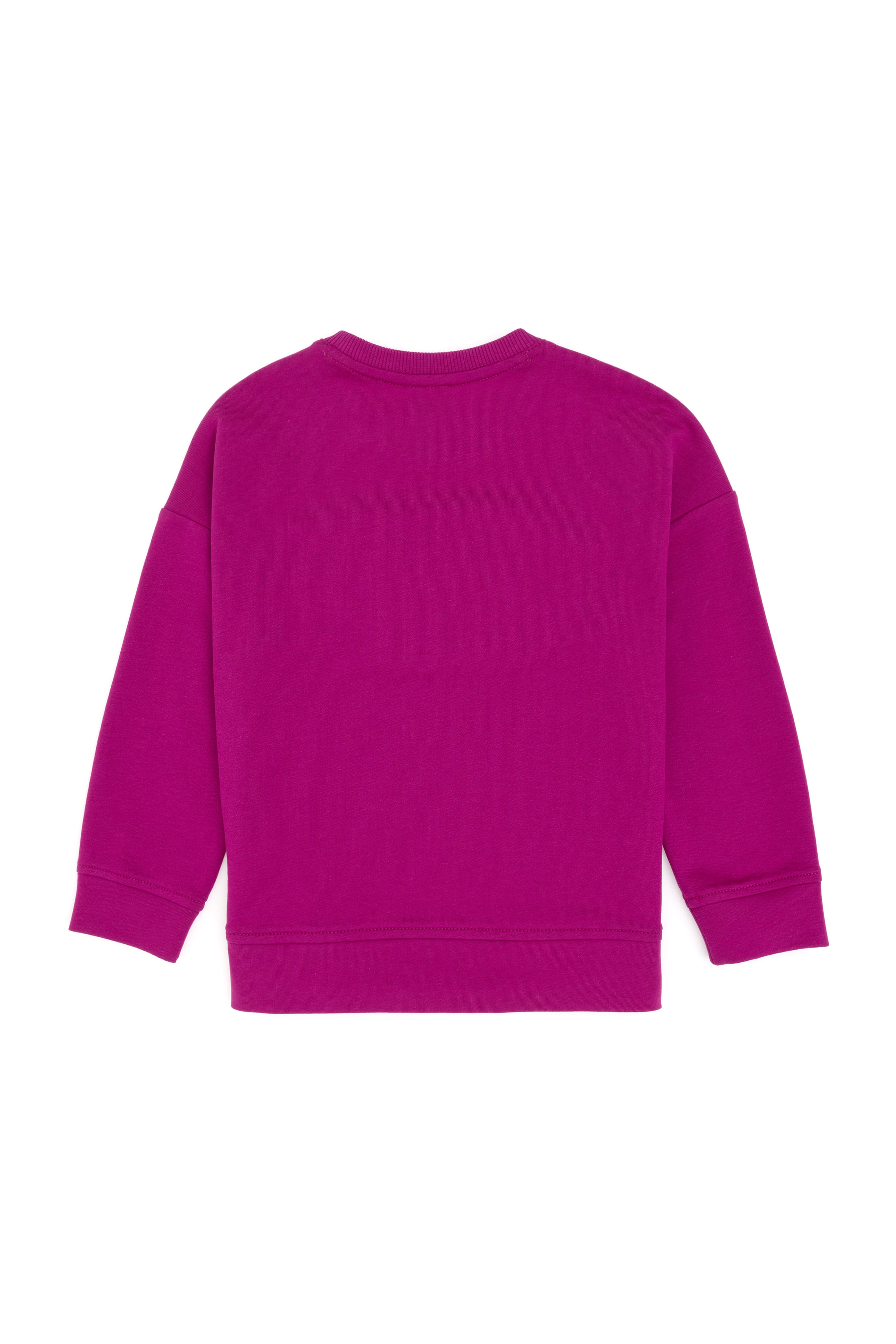 Kız Çocuk Fuşya Bisiklet Yaka Sweatshirt - Image 4