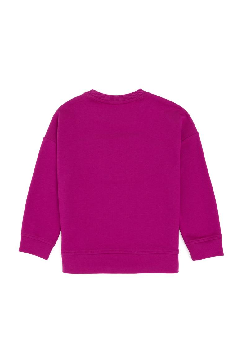 Kız Çocuk Fuşya Bisiklet Yaka Sweatshirt - 50296285028