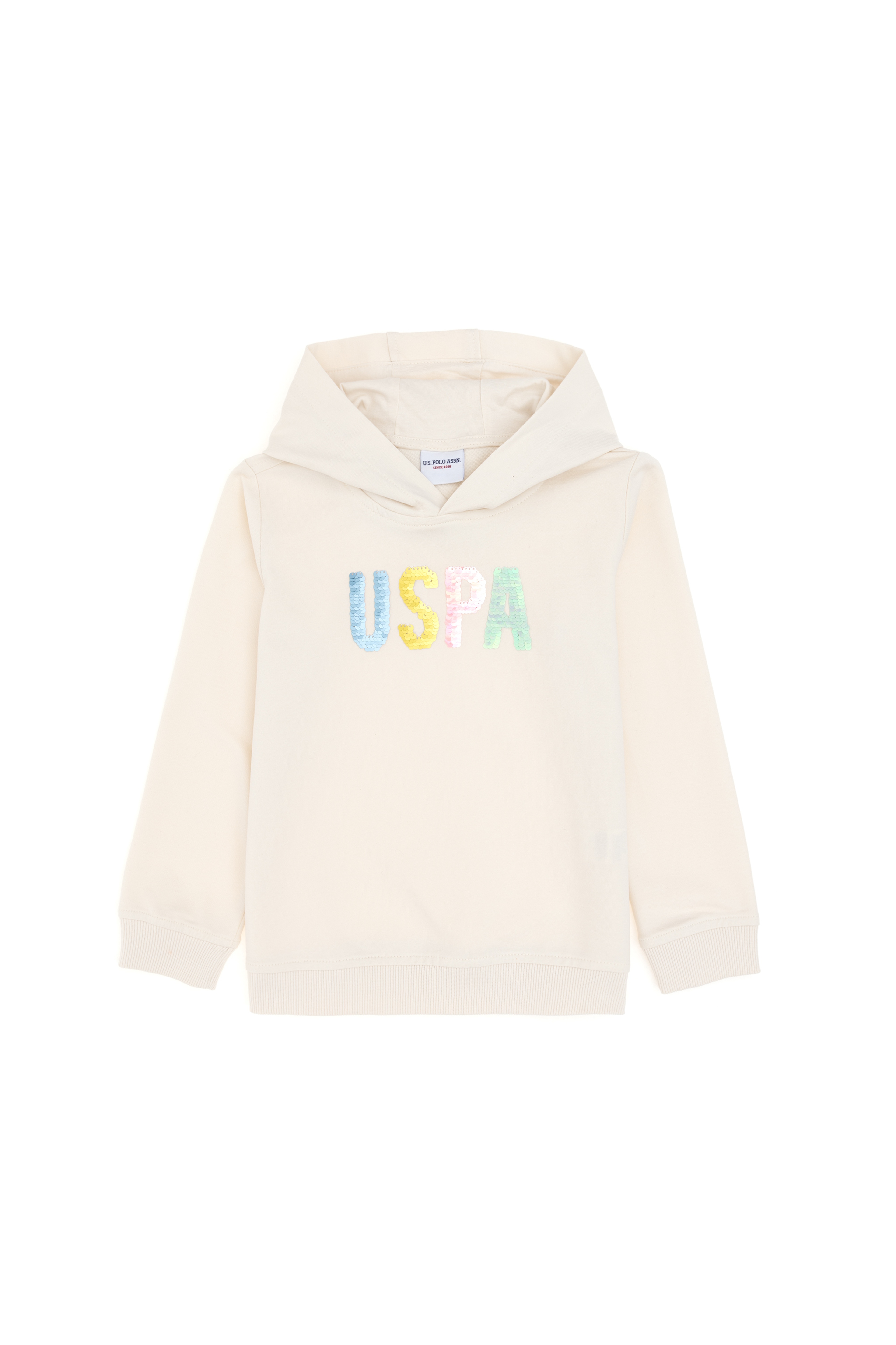 Kız Çocuk Krem Kapüşonlu Sweatshirt - Image 4