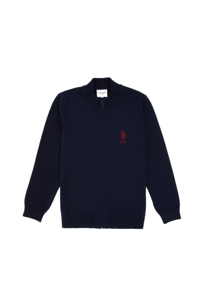 Erkek Çocuk Lacivert Fermuarlı Triko Hırka