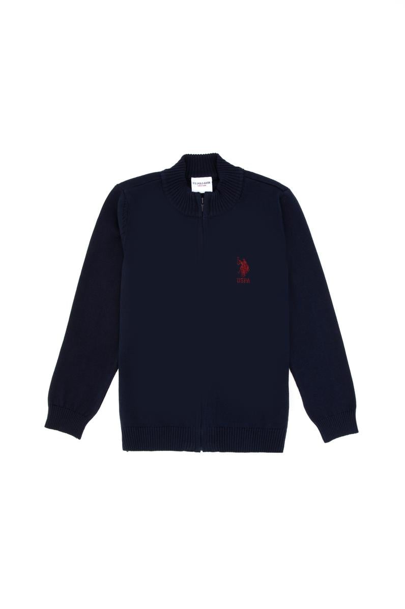 Erkek Çocuk Lacivert Fermuarlı Triko Hırka