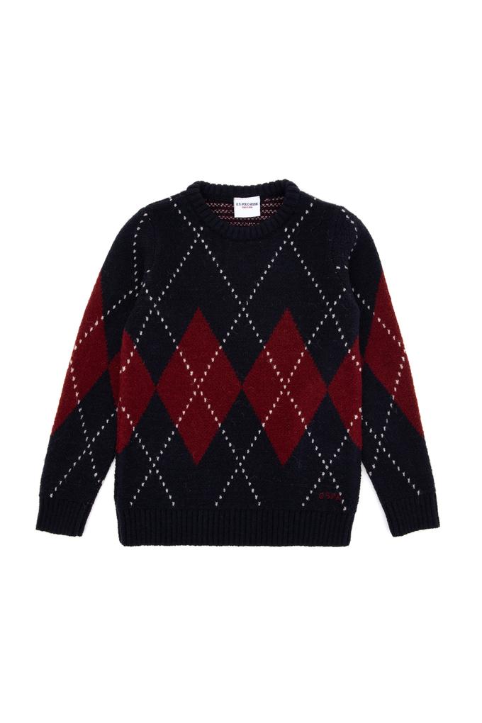 Erkek Çocuk Lacivert Bisiklet Yaka Kazak