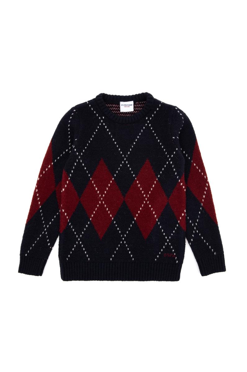 Erkek Çocuk Lacivert Bisiklet Yaka Kazak