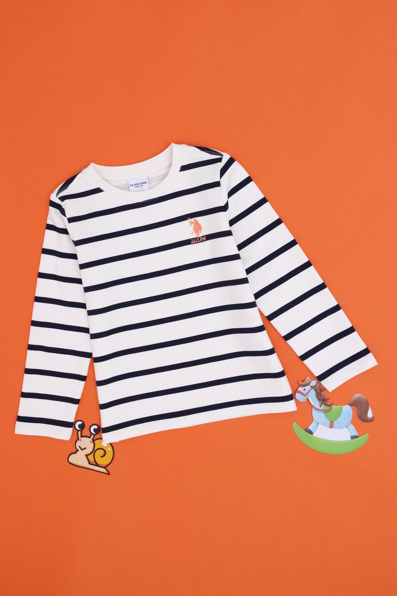 Kız Çocuk Krem Bisiklet Yaka Sweatshirt - 50296376015