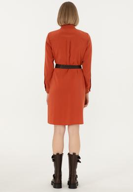 Kadın Kiremit Dokuma Elbise - 50298056005