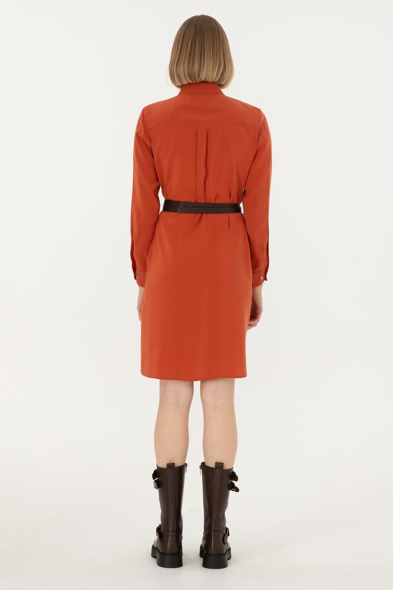 Kadın Kiremit Dokuma Elbise - 50298056005