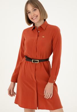 Kadın Kiremit Dokuma Elbise - 50298056005