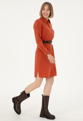 Kadın Kiremit Dokuma Elbise - 50298056005