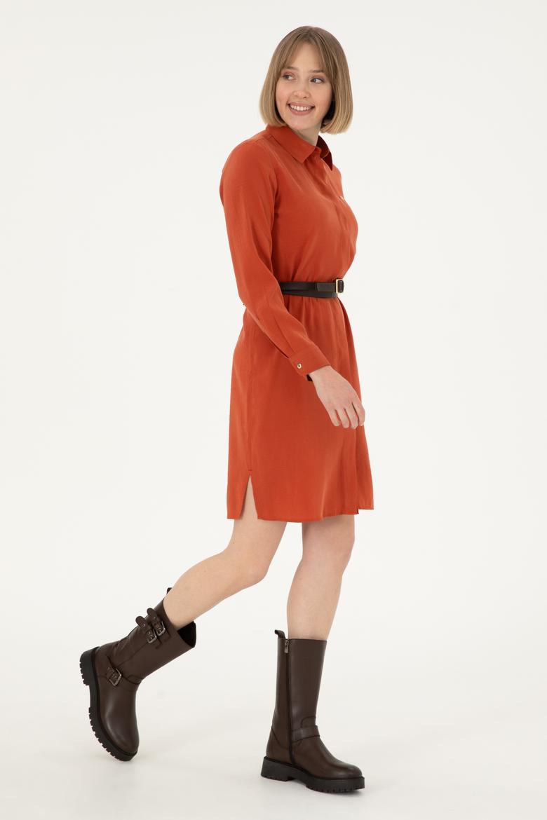 Kadın Kiremit Dokuma Elbise - 50298056005