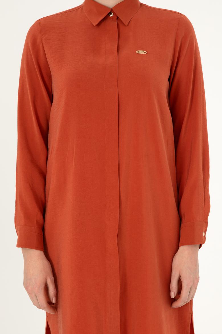 Kadın Kiremit Dokuma Elbise - 50298056005