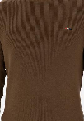 Erkek Slim Fit Bisiklet Yaka Haki Basic Kazak - 50298282048