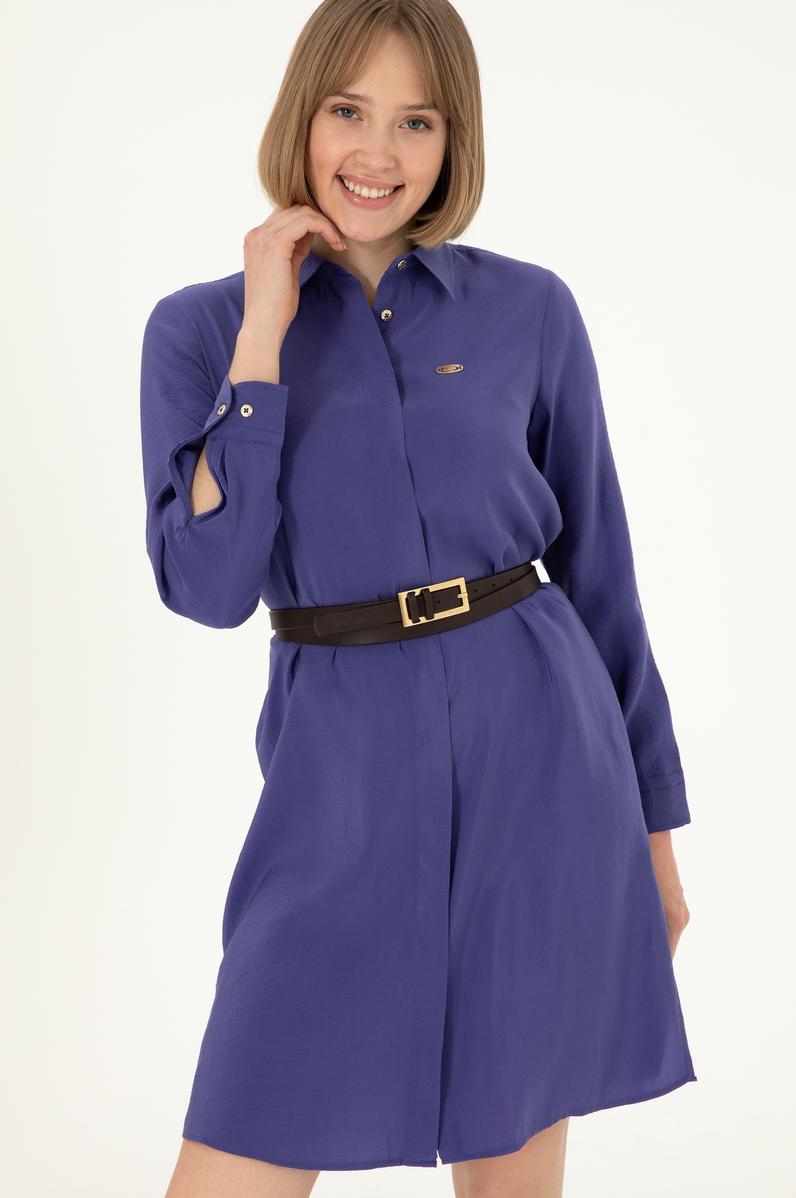 Kadın Mor Dokuma Elbise