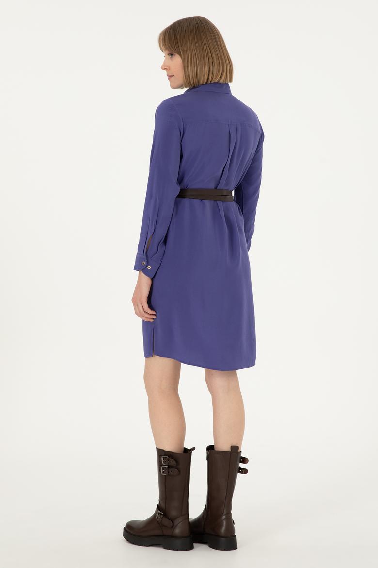 Kadın Mor Dokuma Elbise - 50298056013