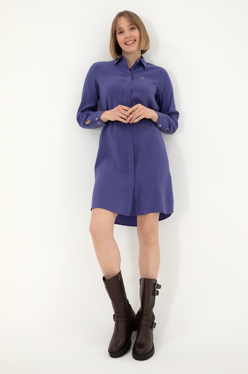 Kadın Mor Dokuma Elbise