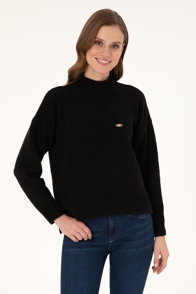 Kadın Lacivert Balıkçı Yaka Kazak