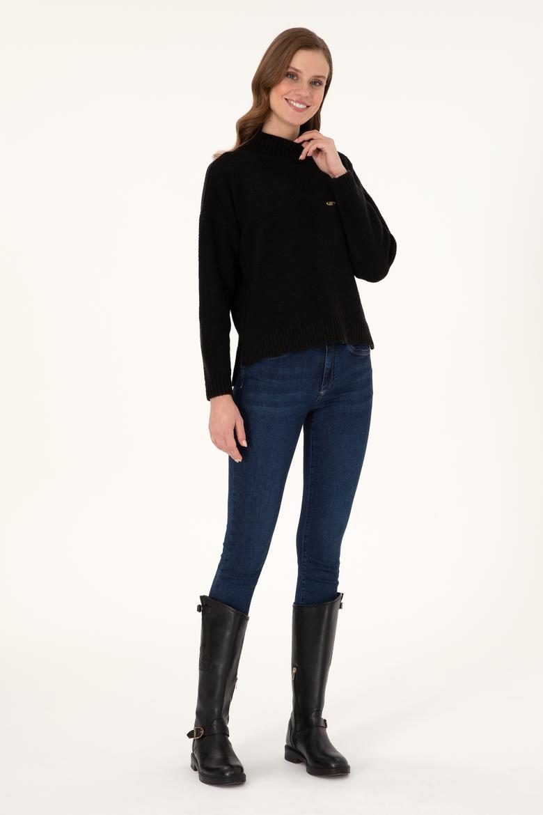 Kadın Lacivert Balıkçı Yaka Kazak - 50308151006