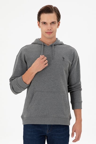 Erkek Antrasit Melanj Basic Sweatshirt