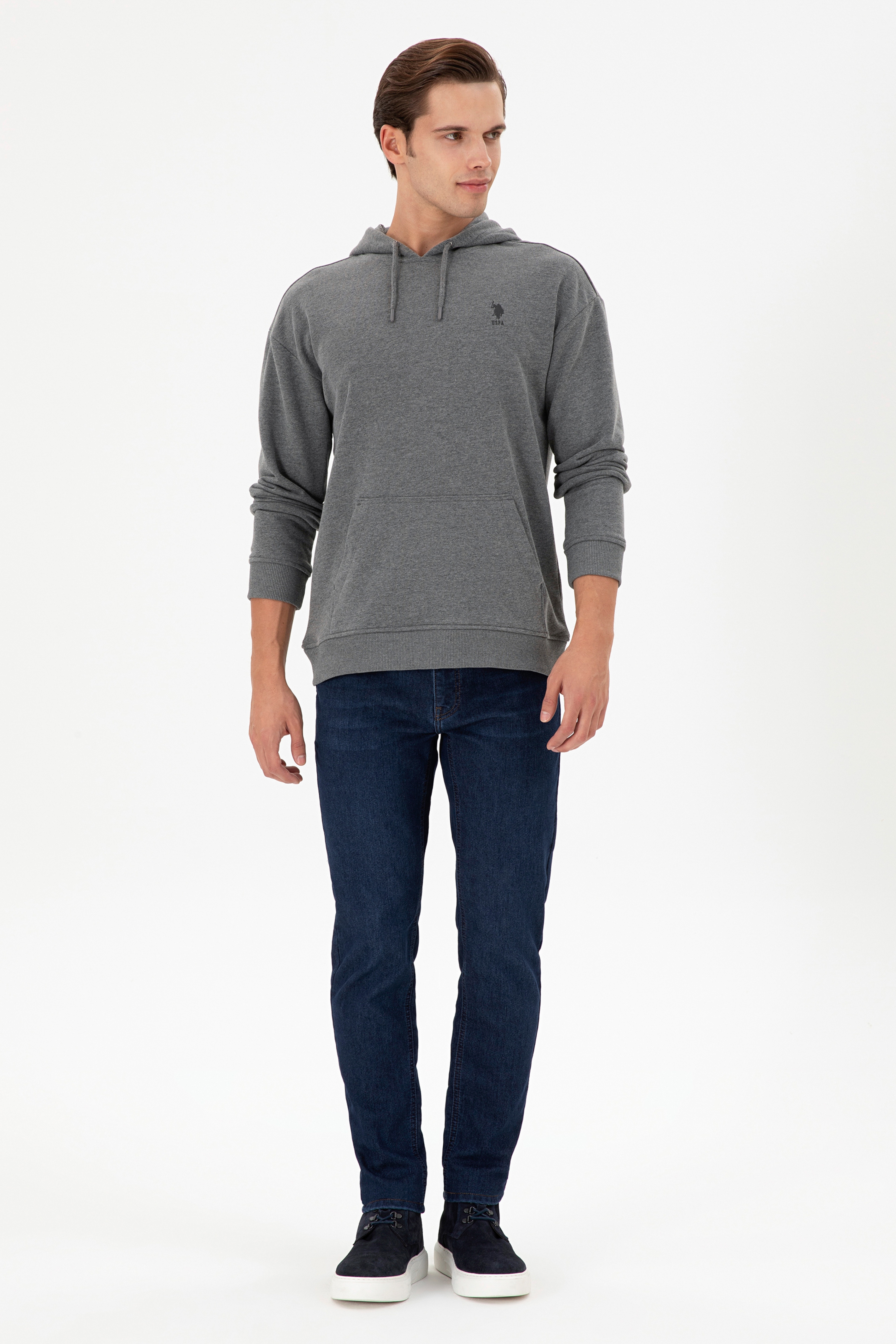 Erkek Antrasit Melanj Basic Sweatshirt