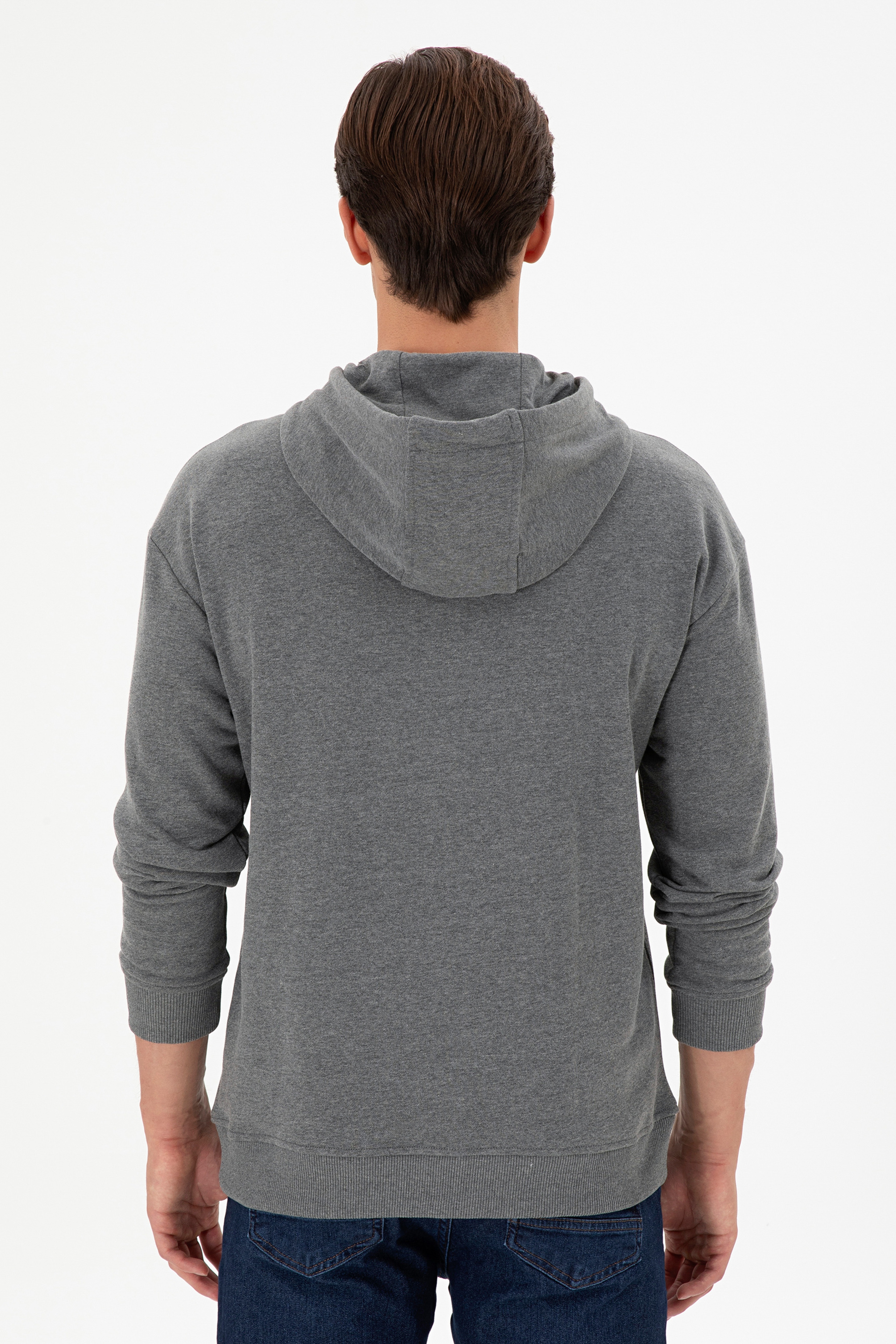 Erkek Antrasit Melanj Basic Sweatshirt